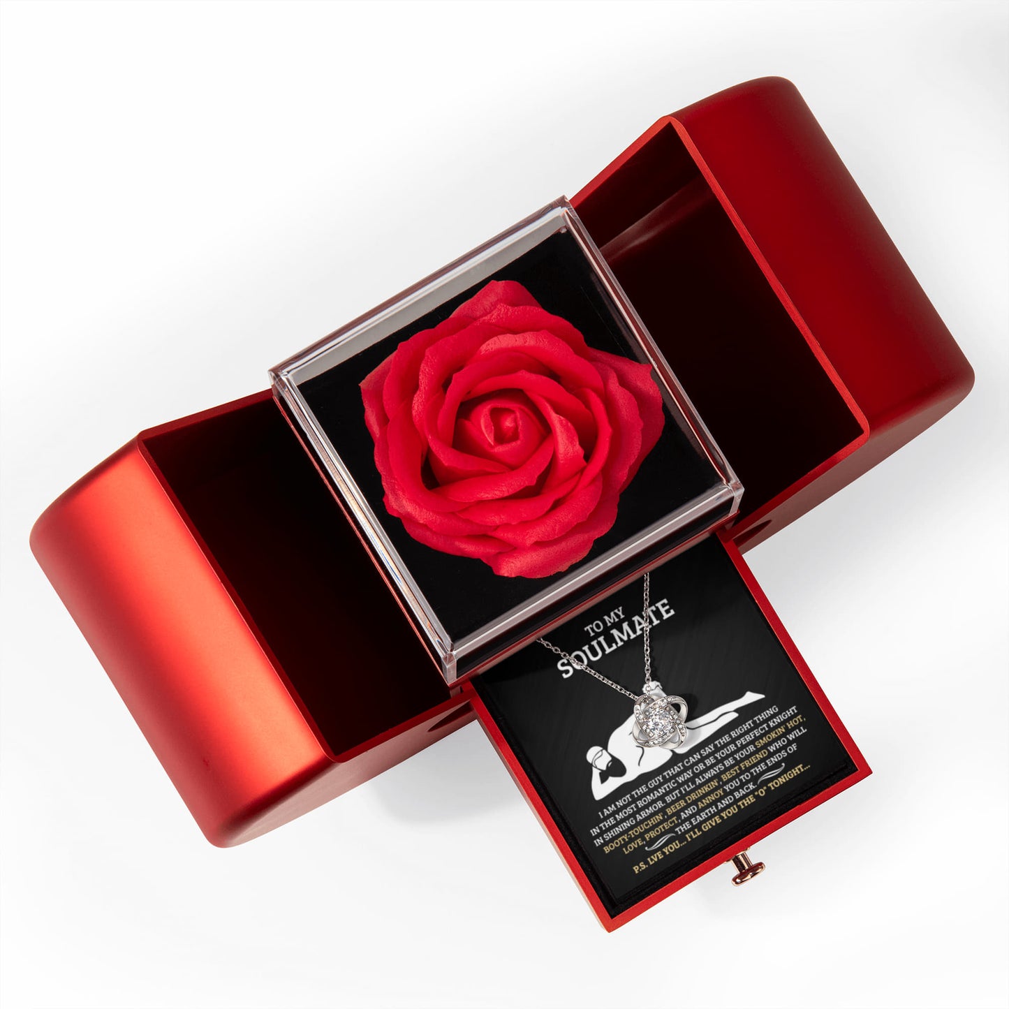 SOULMATE SMOKIN KNOT HEART ROSE BOX