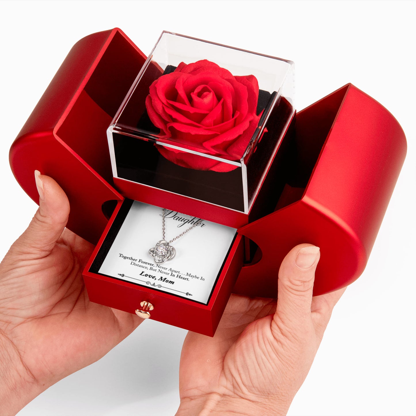 TO MY DAUGHTER INFINITY KNOT HEART ROSE BOX