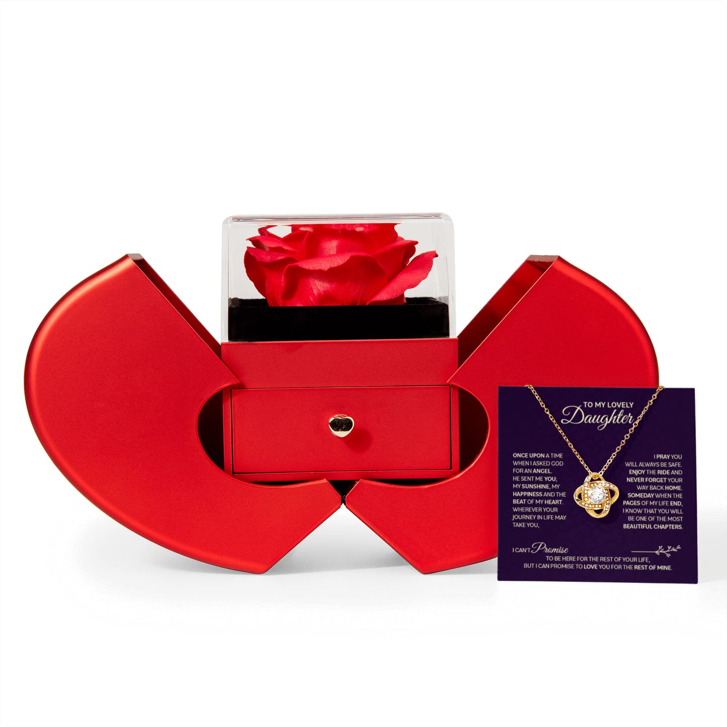 TO MY DAUGHTER CHAPTERS KNOT HEART ROSE BOX