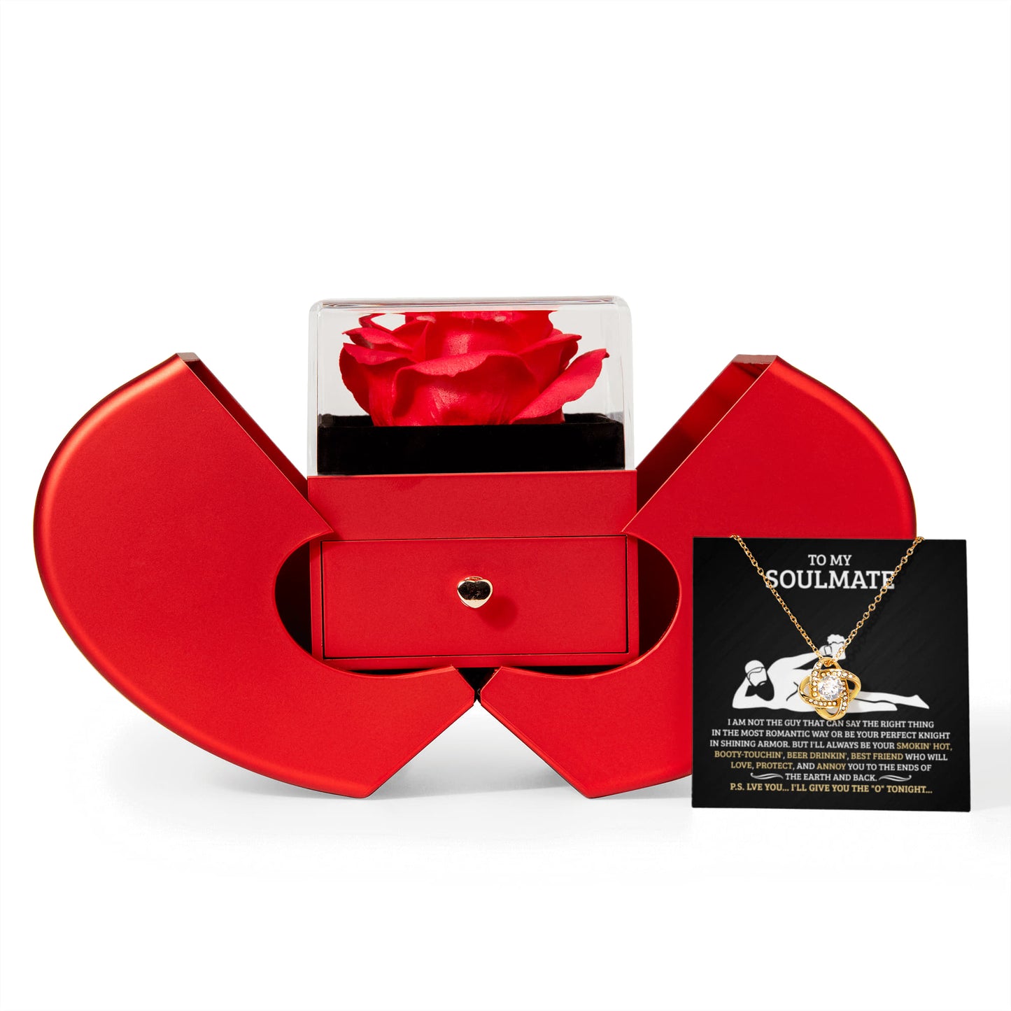 SOULMATE SMOKIN KNOT HEART ROSE BOX