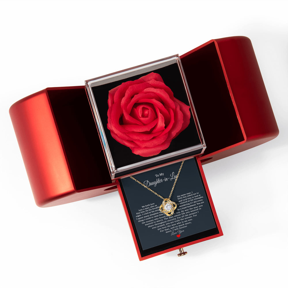 TO MY DAUGHTER IN LAW PRAYERS LOVE KNOT NECKLACE HEART BOX GIFT SET