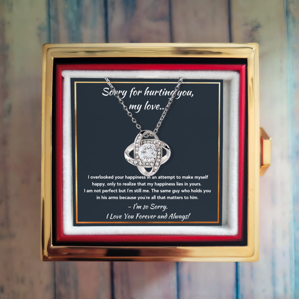 I'm Sorry Gifts For Her - Love Knot with Rotating Rose Gift Box