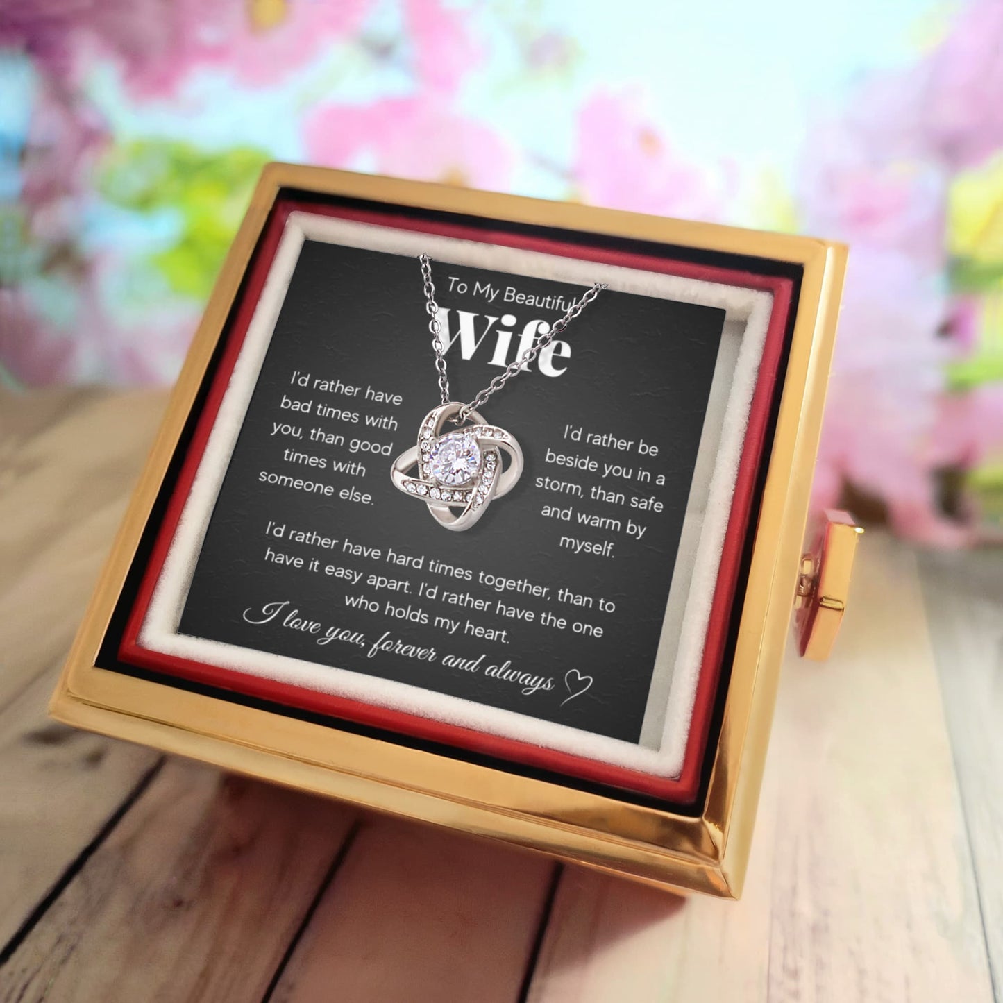 Love Knot Necklace - Wife Rather with Rose Box