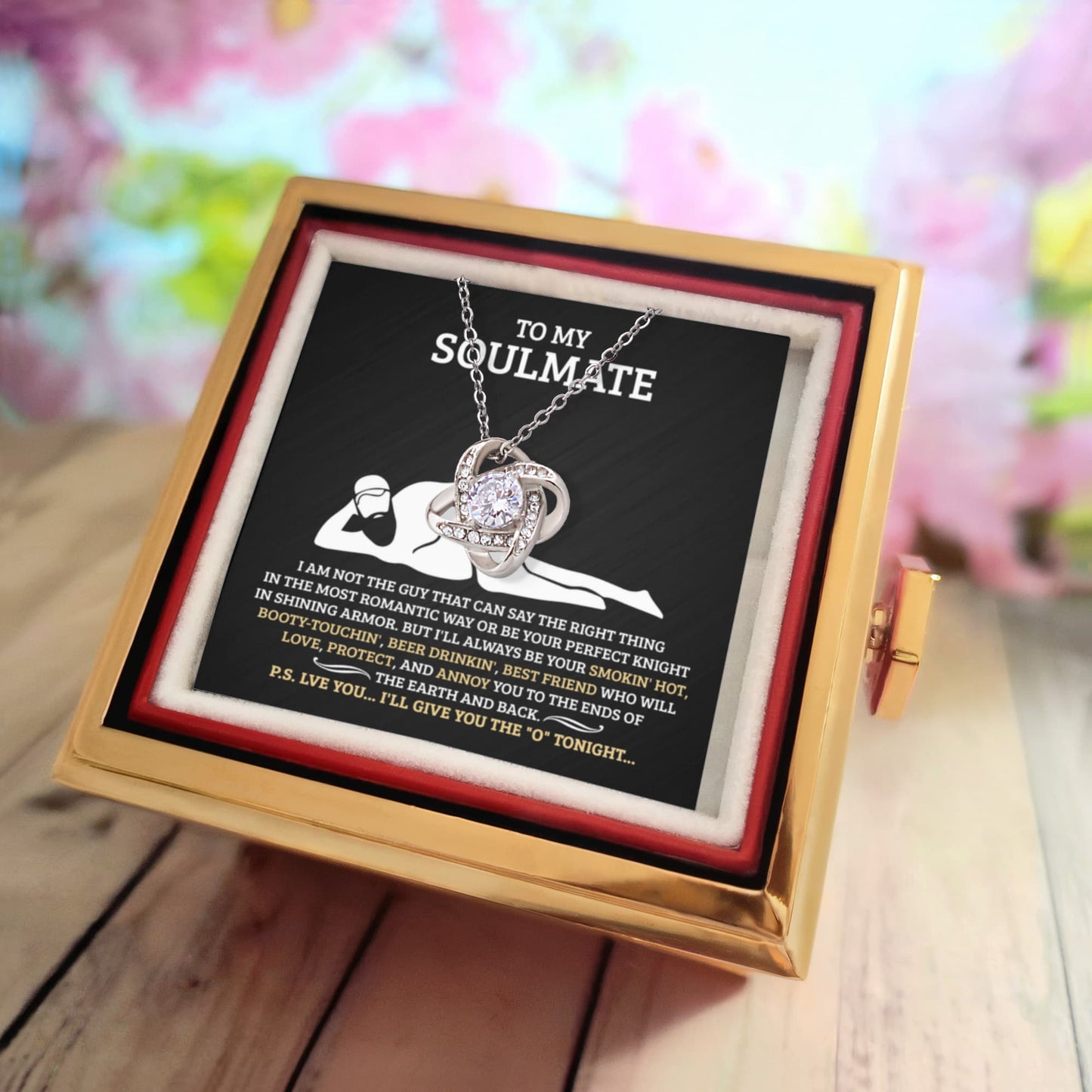 Love Knot Necklace - Soulmate Smookin Hot Eternal with Rose Box