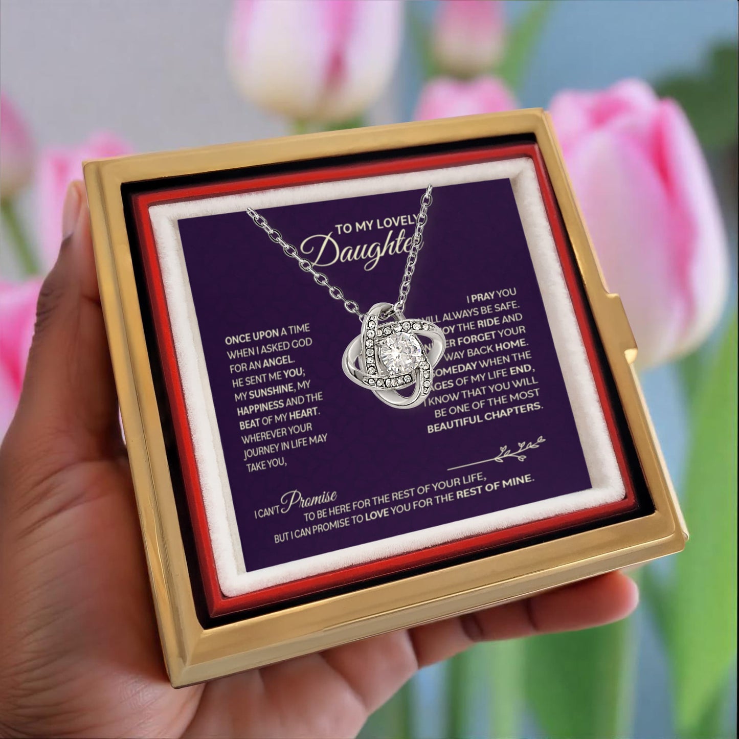 Chapters Cross - Daughter Birthday Necklace with Rose Box