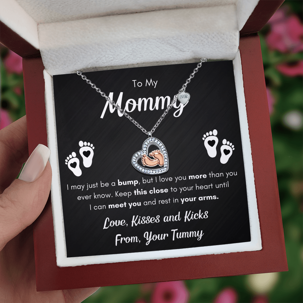 TO MY MOMMY BABY FEET NECKLACE - LED BOX