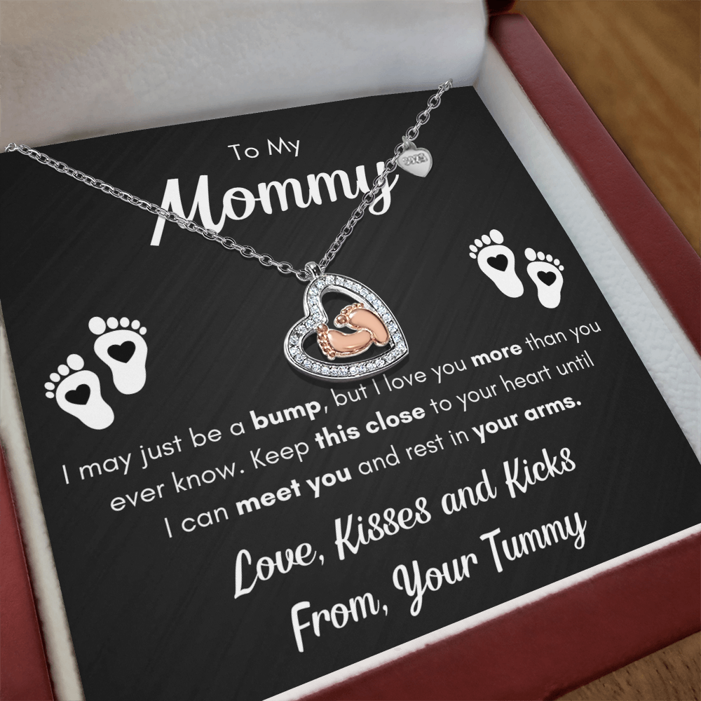 TO MY MOMMY BABY FEET NECKLACE - LED BOX