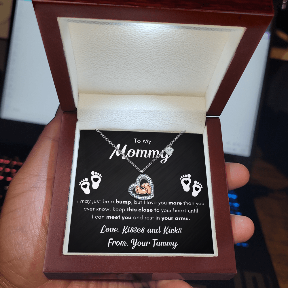 TO MY MOMMY BABY FEET NECKLACE - LED BOX