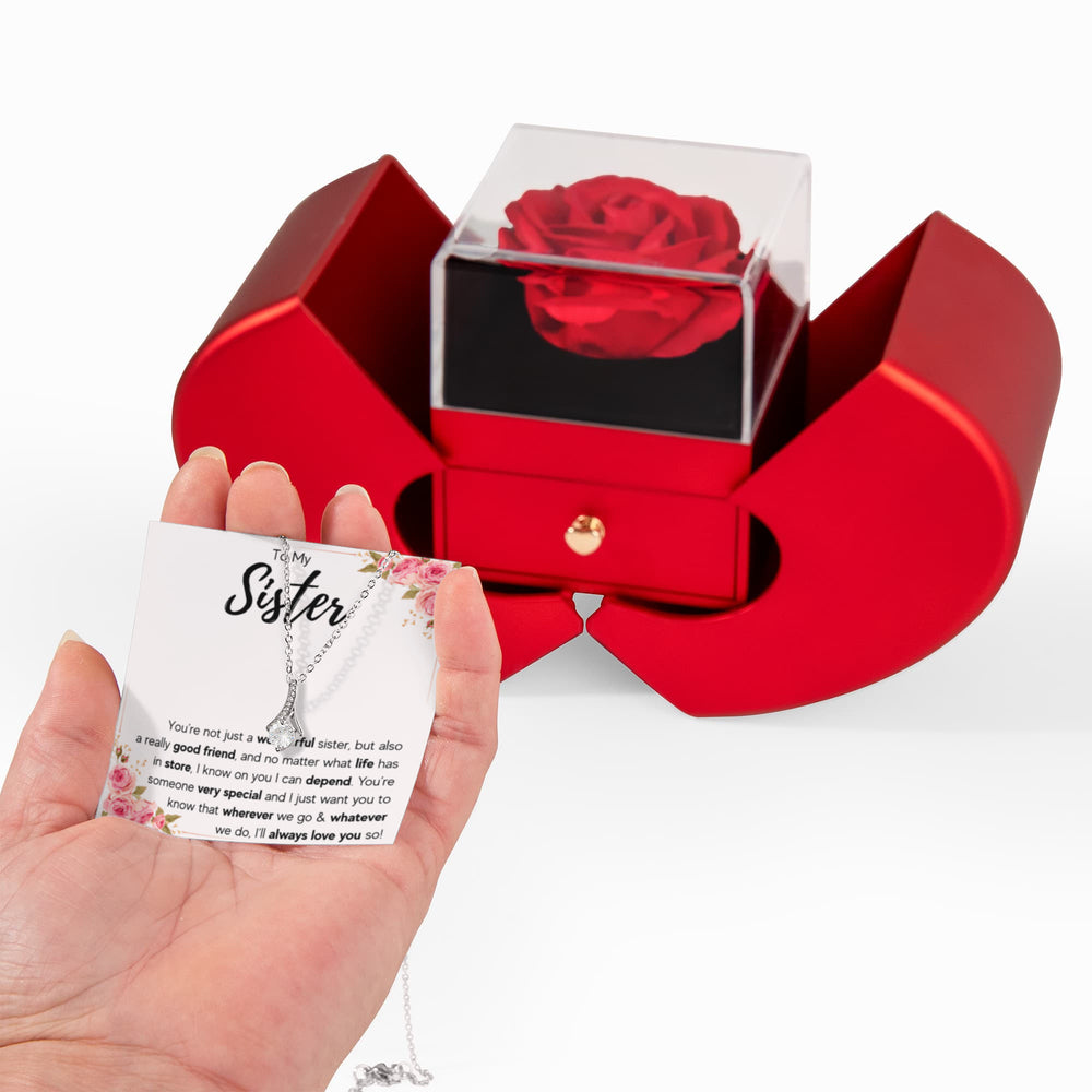 TO MY SISTER LOVE YOU SO ALLURING NECKLACE HEART BOX GIFT SET