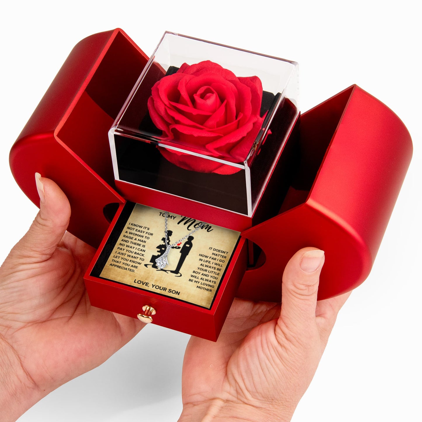 TO MY MOM LITTLE BOY ALLURING HEART ROSE BOX