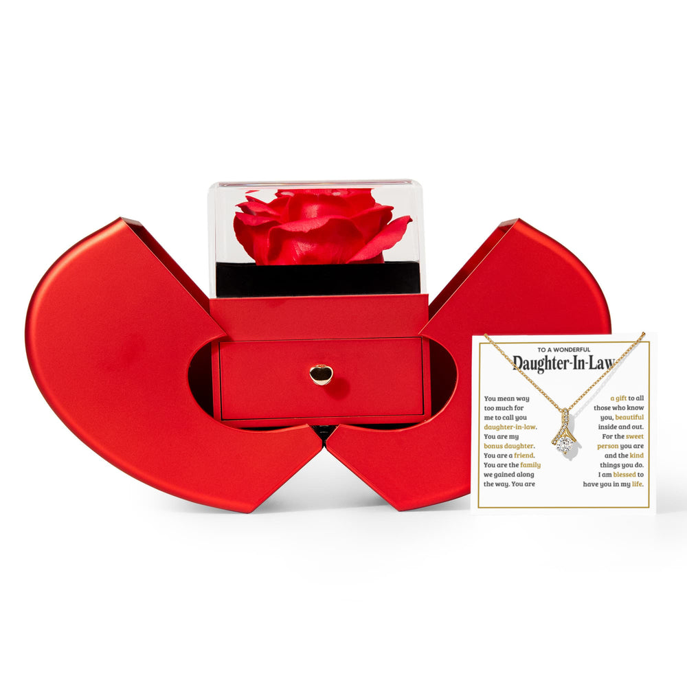 TO MY DAUGHTER IN LAW SWEET PERSON ALLURING BEAUTY NECKLACE HEART GIFT SET