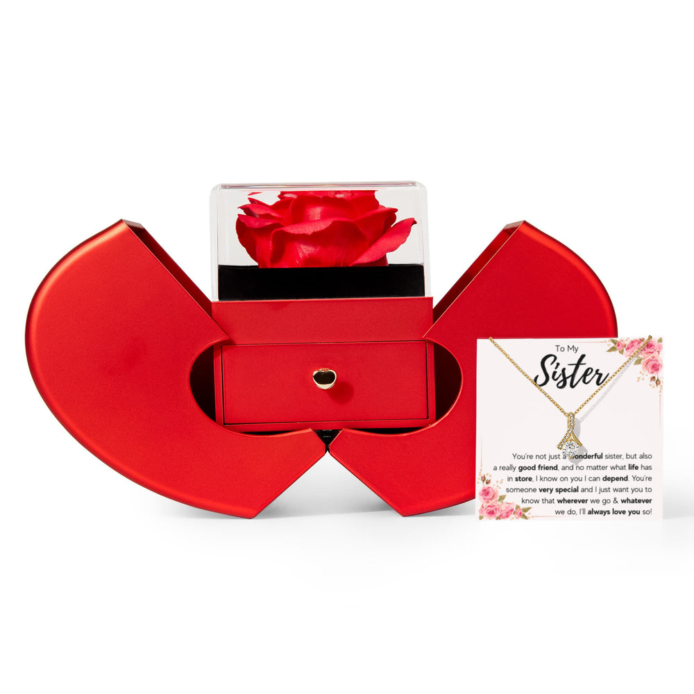 TO MY SISTER LOVE YOU SO ALLURING NECKLACE HEART BOX GIFT SET