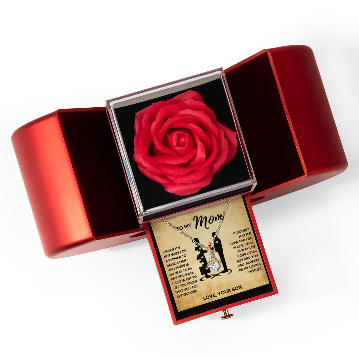 TO MY MOM LITTLE BOY ALLURING HEART ROSE BOX