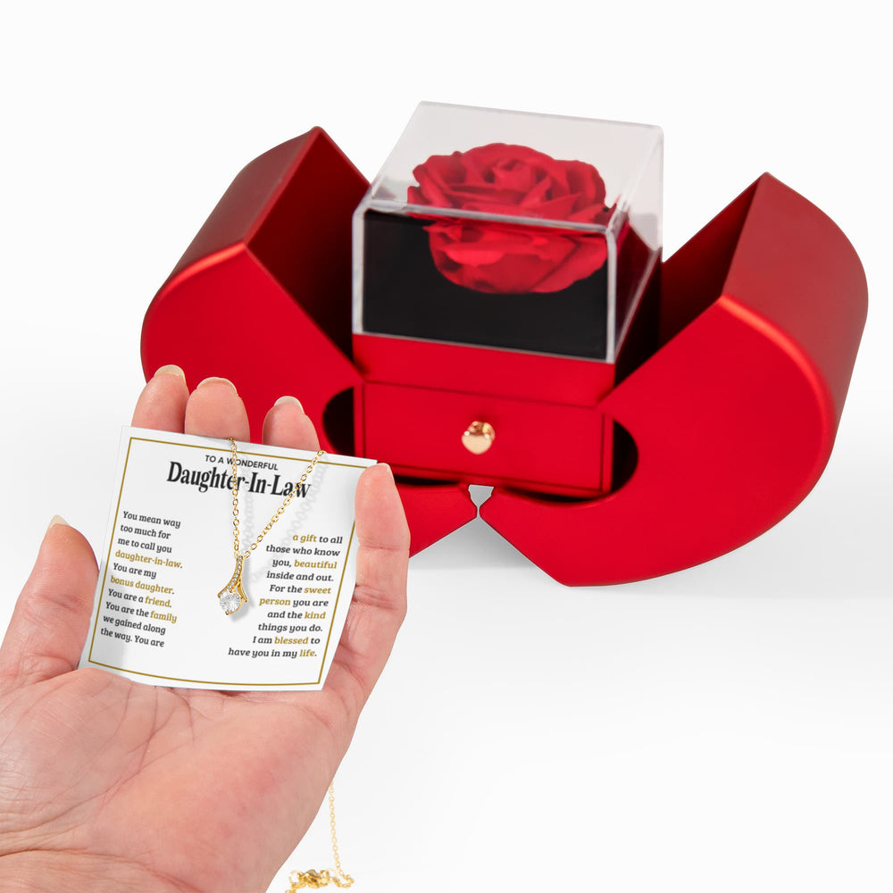 TO MY DAUGHTER IN LAW SWEET PERSON ALLURING BEAUTY NECKLACE HEART GIFT SET