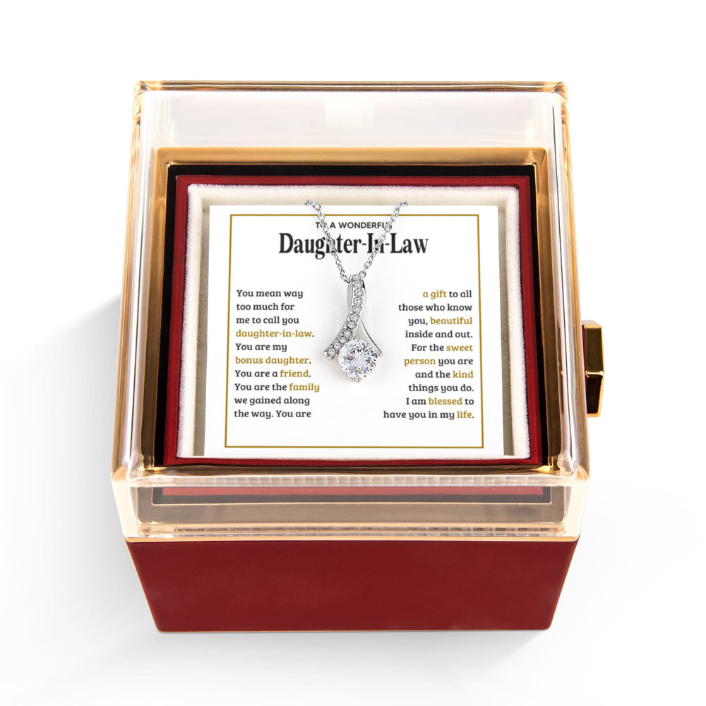 TO MY DAUGHTER IN LAW SWEET PERSON ALLURING BEAUTY NECKLACE ROSE BOX GIFT SET