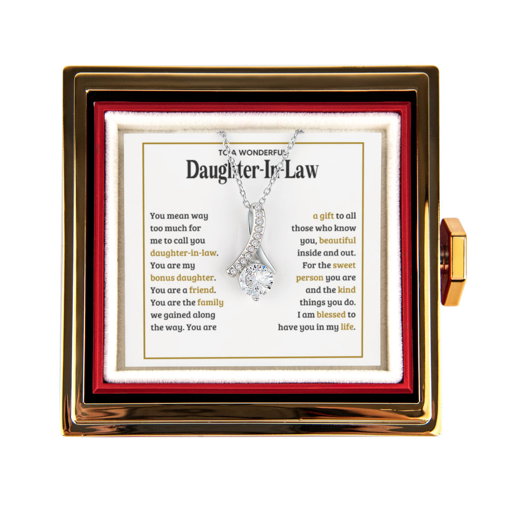 TO MY DAUGHTER IN LAW SWEET PERSON ALLURING BEAUTY NECKLACE ROSE BOX GIFT SET