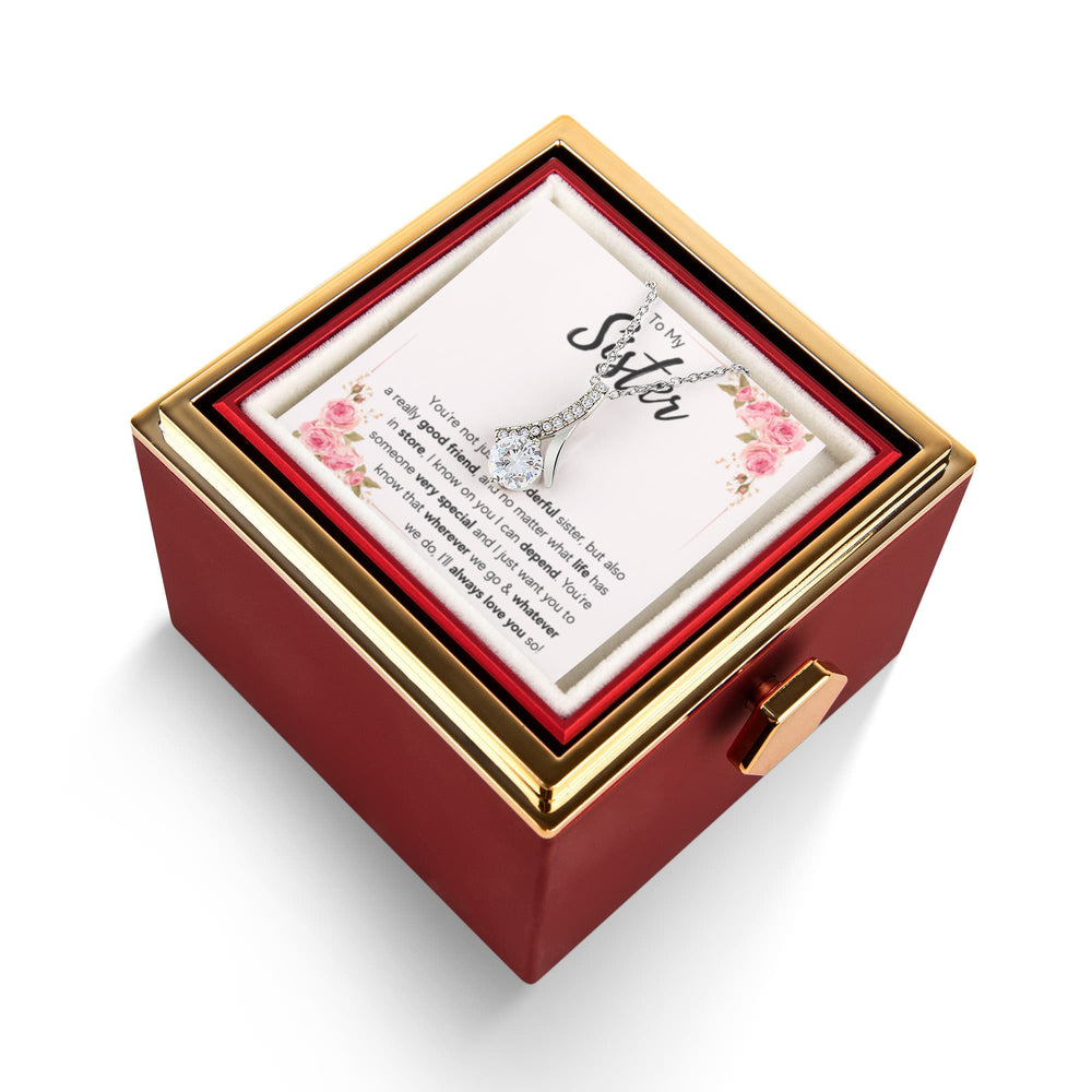 TO MY SISTER LOVE YOU SO ALLURING NECKLACE ROSE BOX GIFT SET