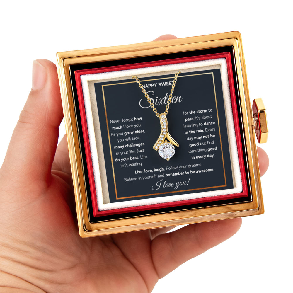 HAPPY SWEET SIXTEEN RAIN ALLURING NECKLACE ROSE BOX GIFT SET