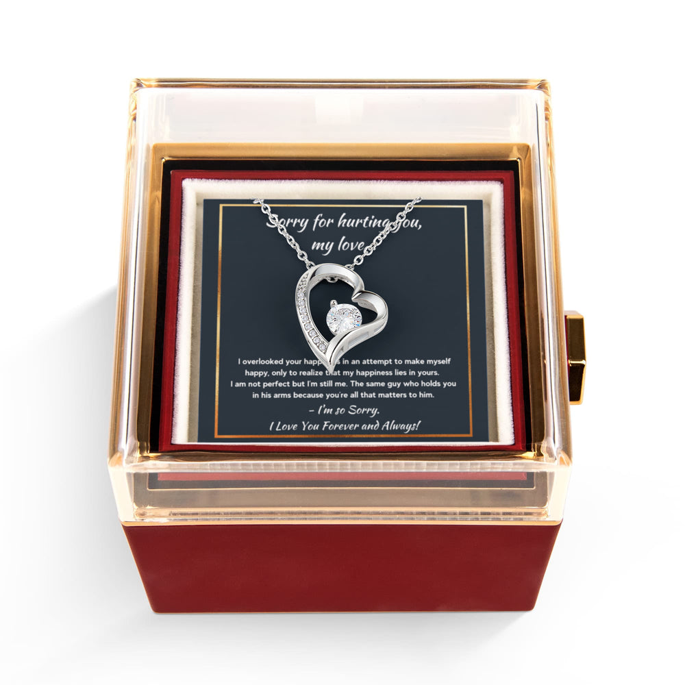 I'M SORRY HAPPINESS FOREVER LOVE NECKLACE ROSE BOX GIFT SET