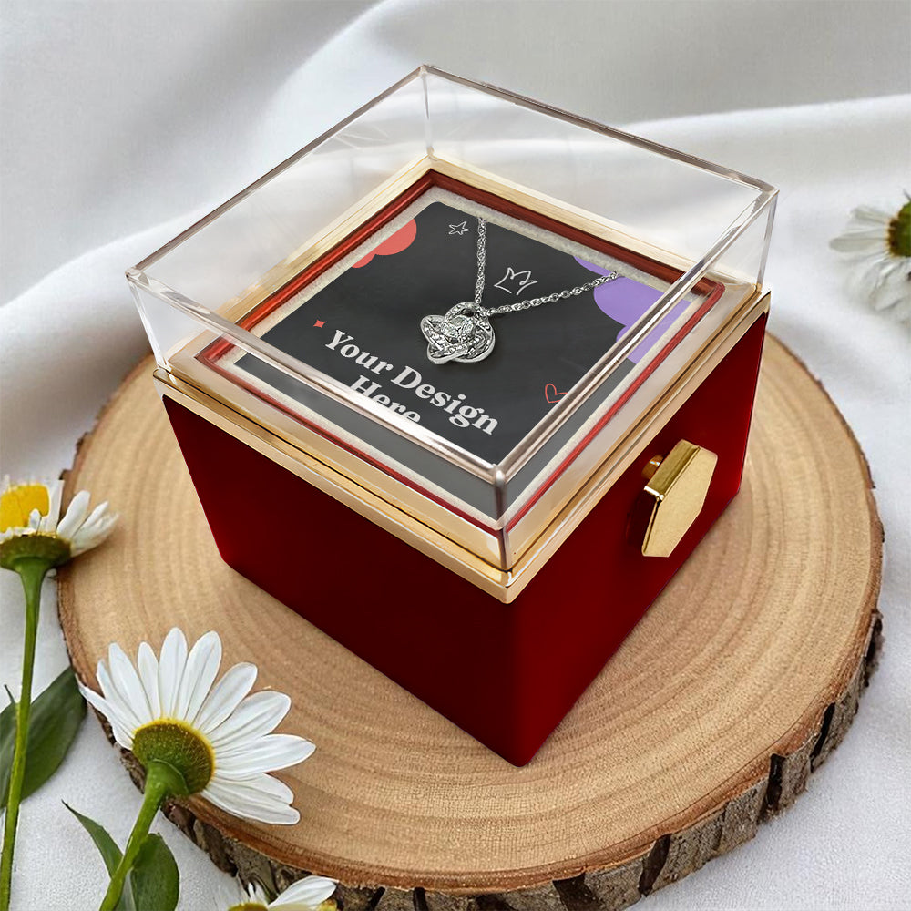TO MY GRANDDAUGHTER SQUEEZED LOVE KNOT NECKLACE ROSE BOX GIFT SET