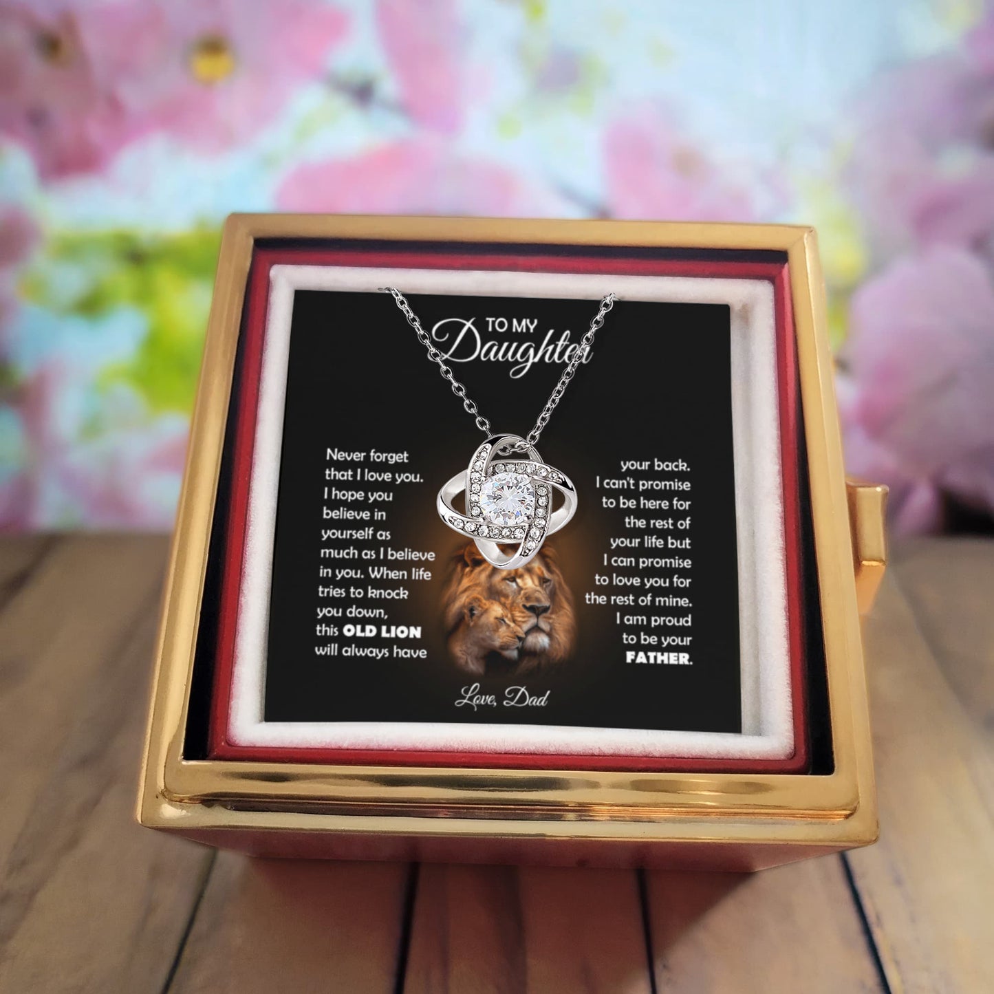TO MY DAUGHTER THIS LION KNOT ROSE BOX