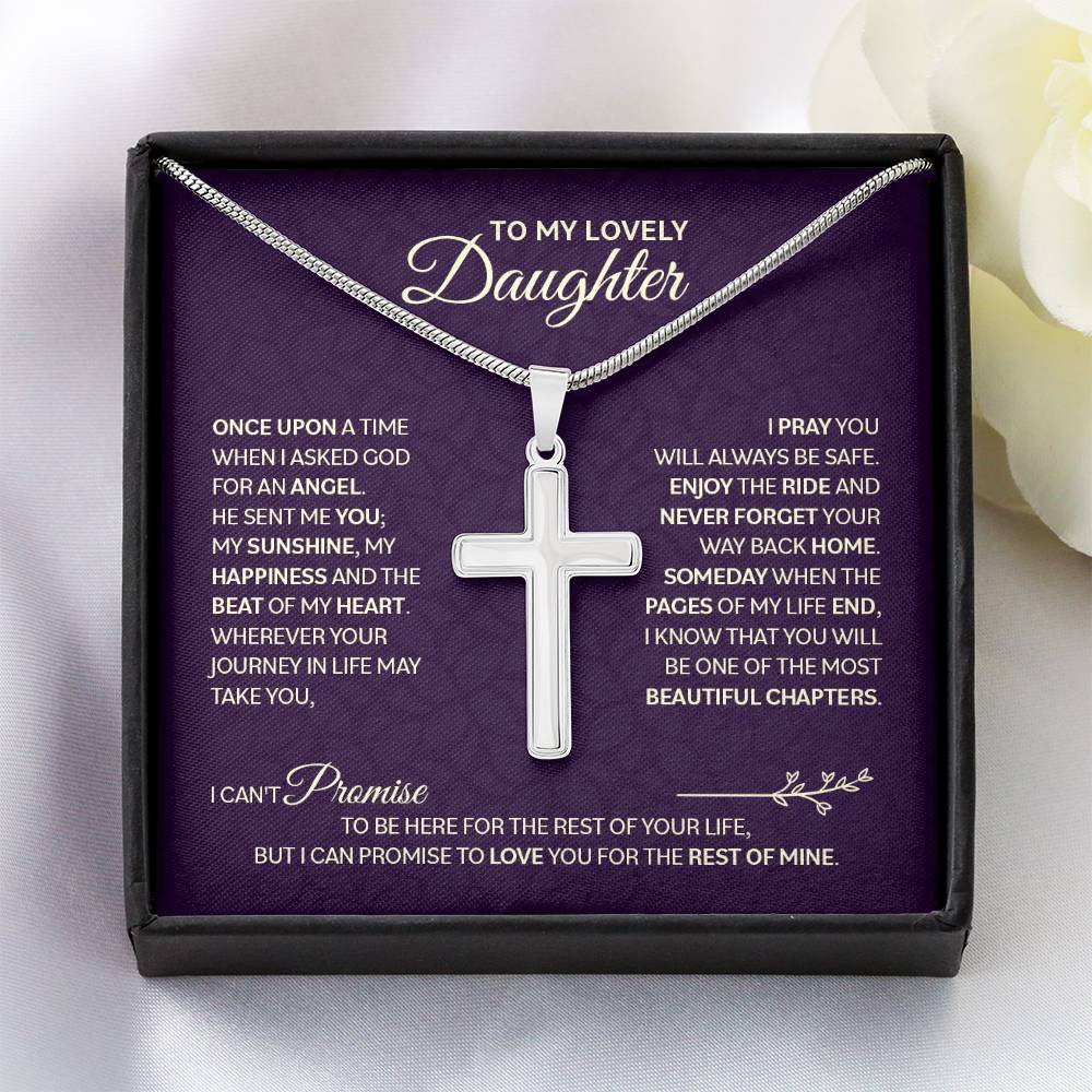 TO MY DAUGHTER SUNSHINE CROSS NECKLACE