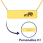 Personalized Mama Elephant + 1 Baby - Necklace