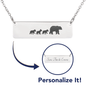 Personalized Mama Bear + 3 Bear Cubs - Necklace