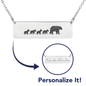 Personalized Mama Bear + 4 Bear Cubs - Necklace