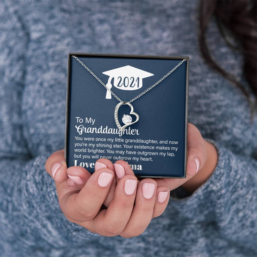 Graduation 2021, To Granddaughter, Heart Necklace