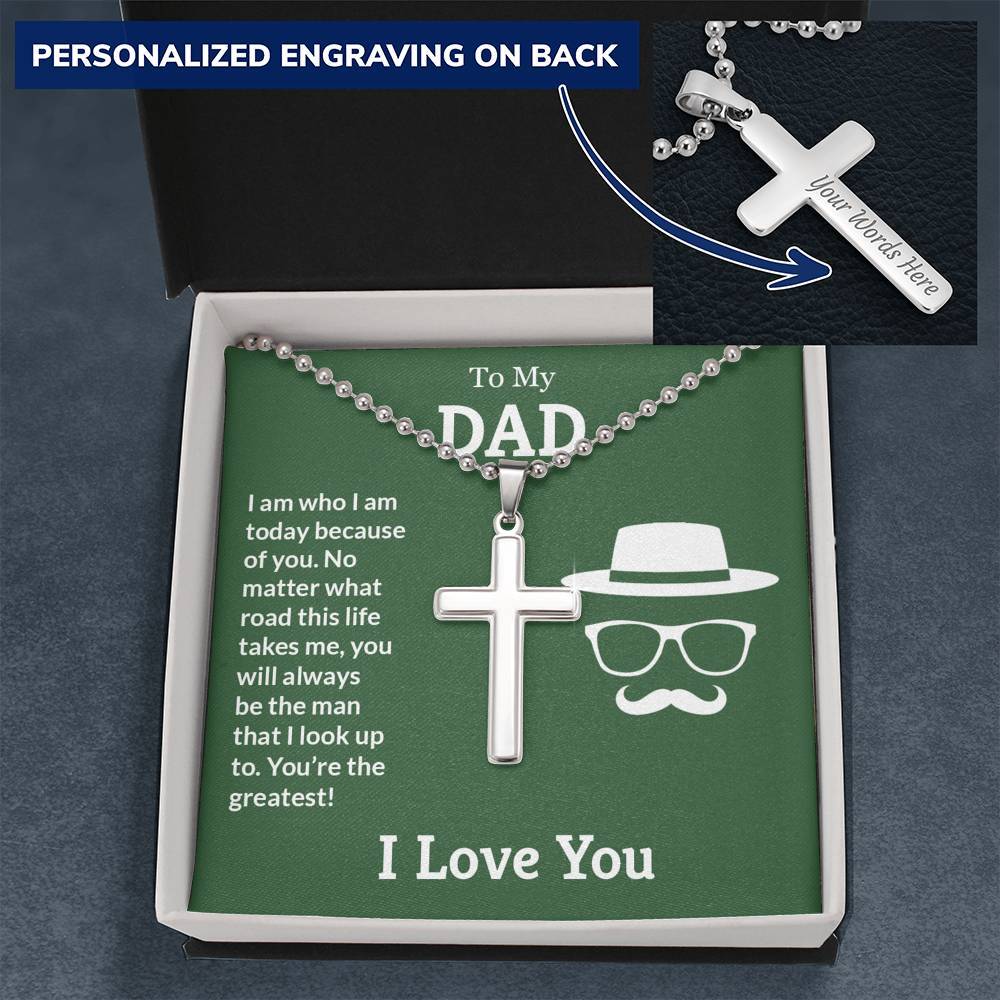 To My Dad - You're the Greatest - Cross Necklace