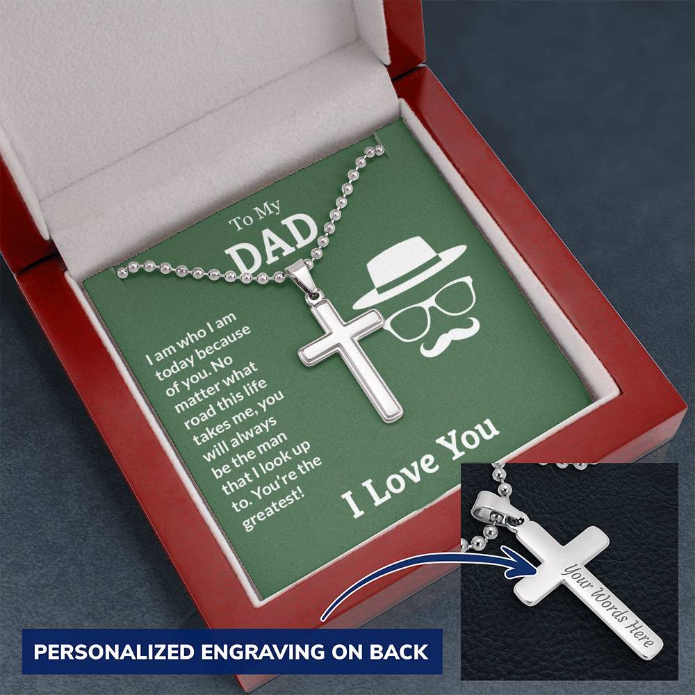 To My Dad - You're the Greatest - Cross Necklace