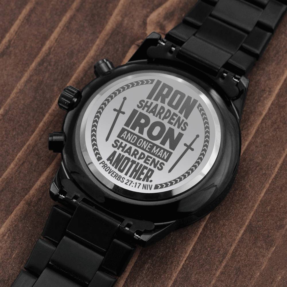 Men's Watch, Iron Sharpens Iron, Proverbs 27:17