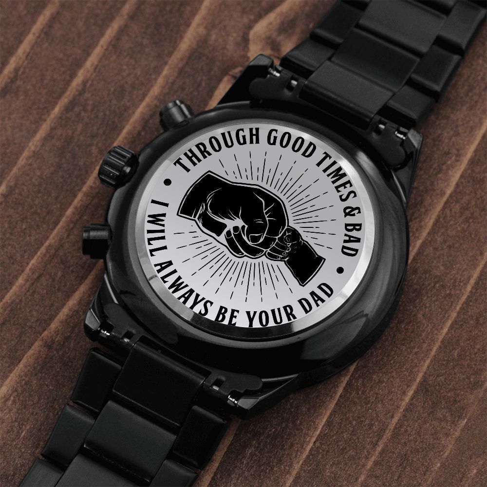 TO MY SON GOOD & BAD TIMES CHRONOGRAPH WATCH GIFT SET