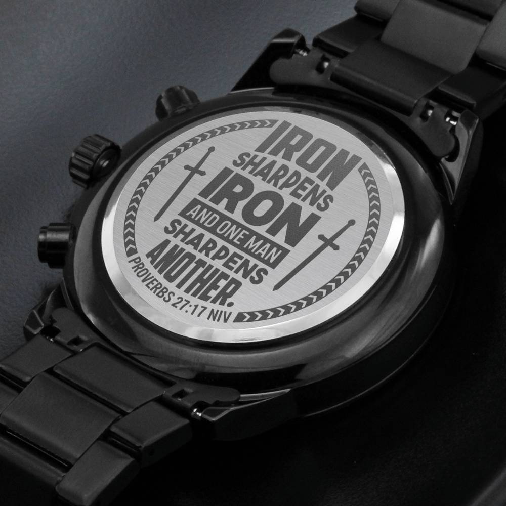 Men's Watch, Iron Sharpens Iron, Proverbs 27:17