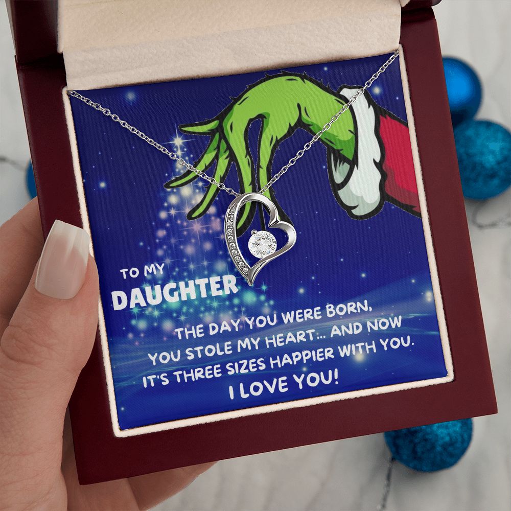 TO MY DAUGHTER FOREVER LOVE NECKLACE GIFT SET - GRINCH