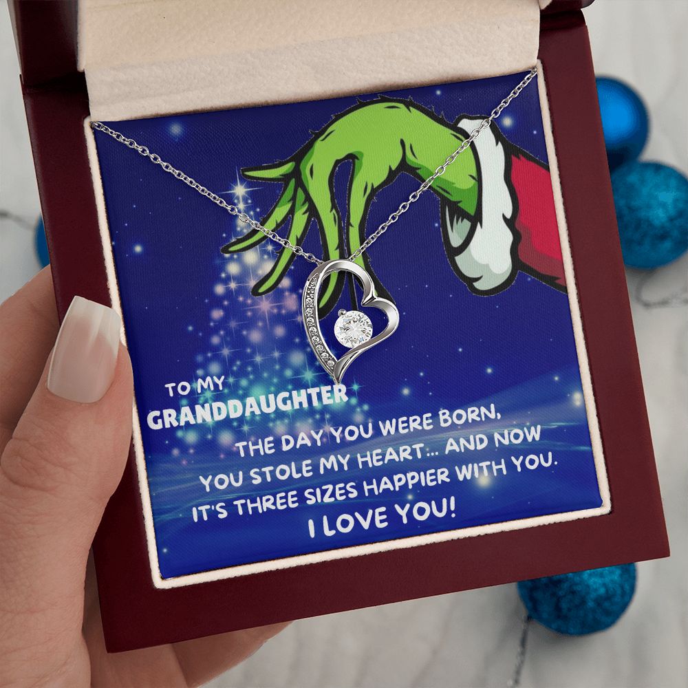 TO MY GRANDDAUGHTER FOREVER LOVE NECKLACE GIFT SET - GRINCH