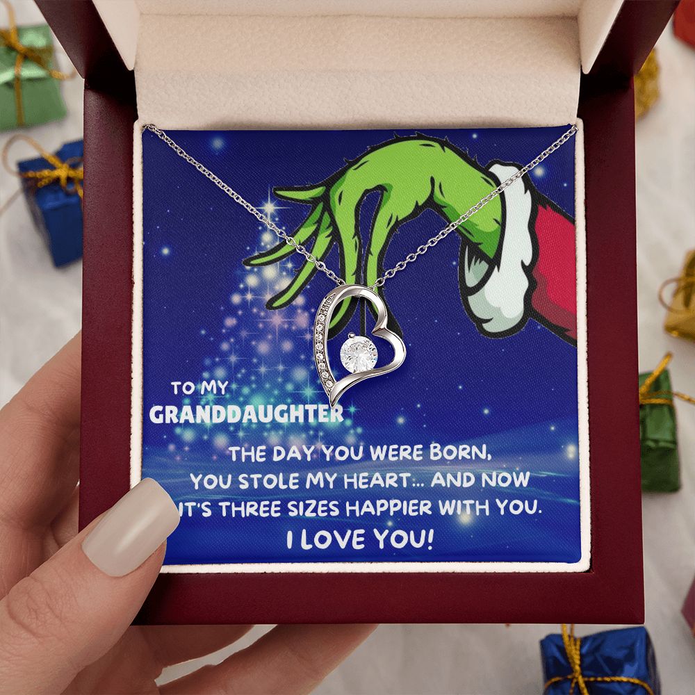 TO MY GRANDDAUGHTER FOREVER LOVE NECKLACE GIFT SET - GRINCH