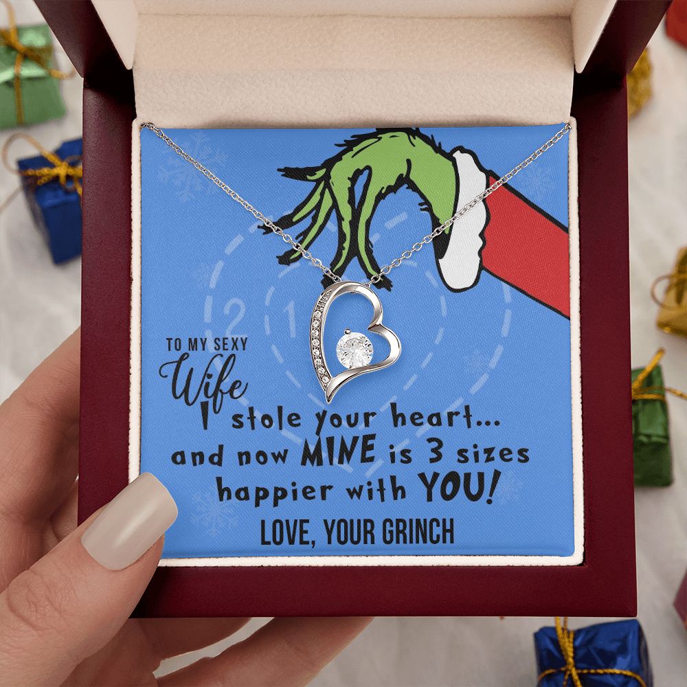 TO MY SEXY WIFE FOREVER LOVE NECKLACE GIFT SET - GRINCH