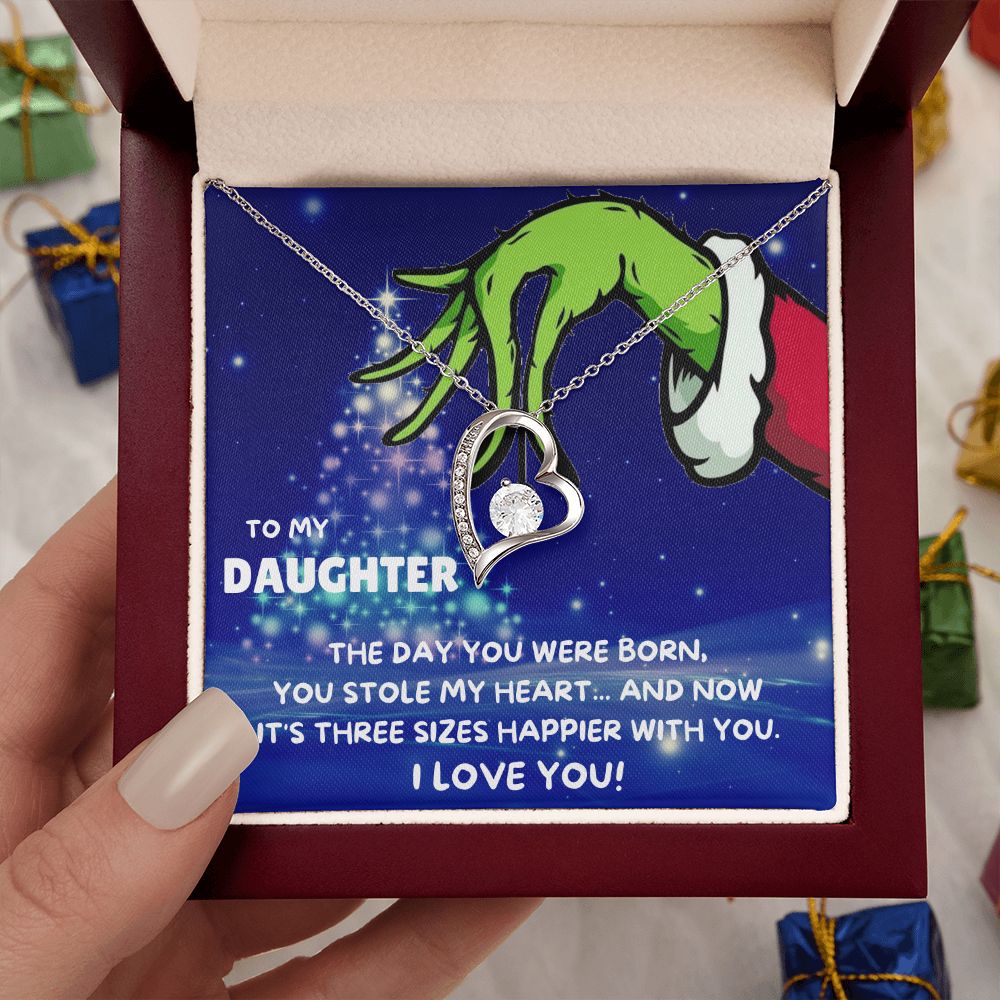 TO MY DAUGHTER FOREVER LOVE NECKLACE GIFT SET - GRINCH