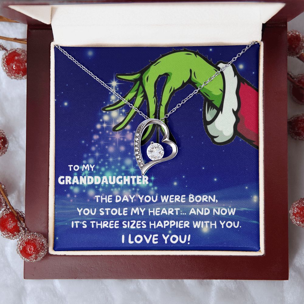 TO MY GRANDDAUGHTER FOREVER LOVE NECKLACE GIFT SET - GRINCH