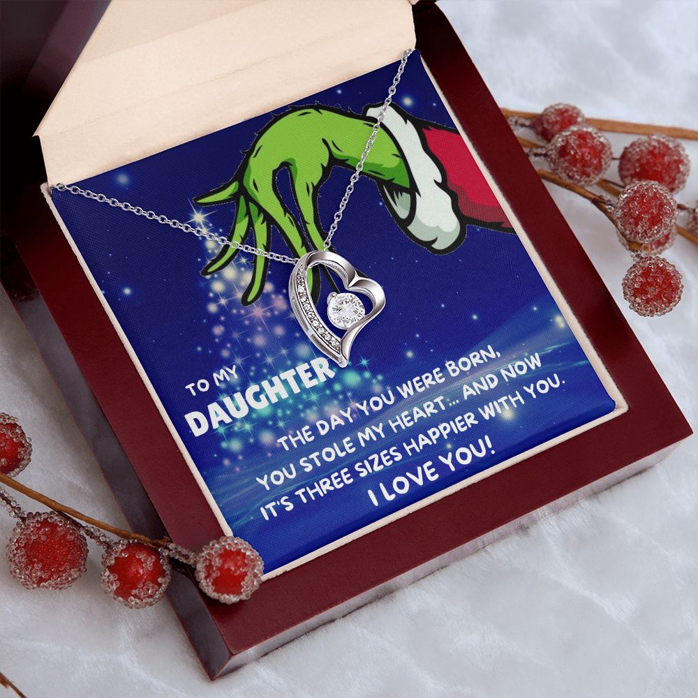 TO MY DAUGHTER FOREVER LOVE NECKLACE GIFT SET - GRINCH