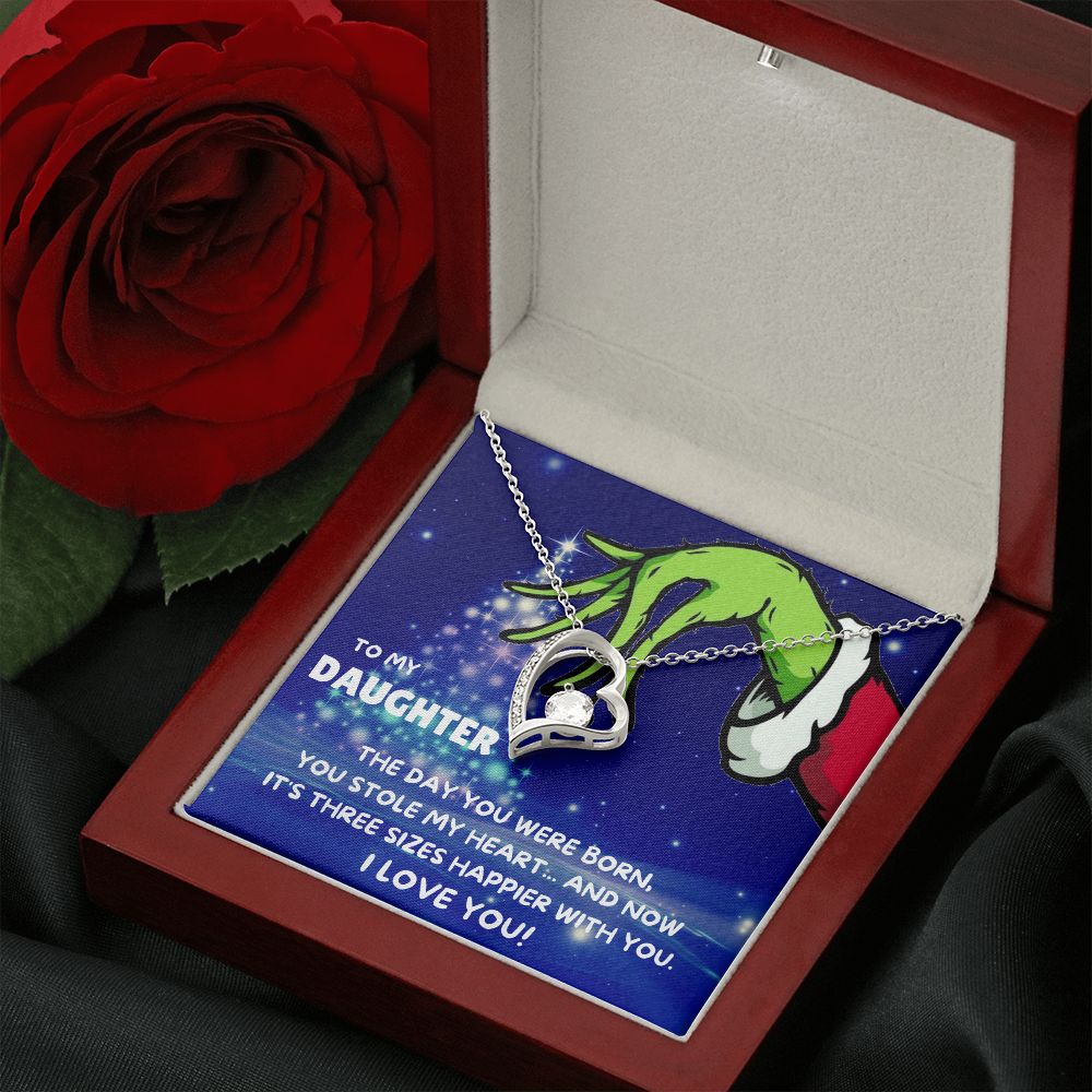 TO MY DAUGHTER FOREVER LOVE NECKLACE GIFT SET - GRINCH