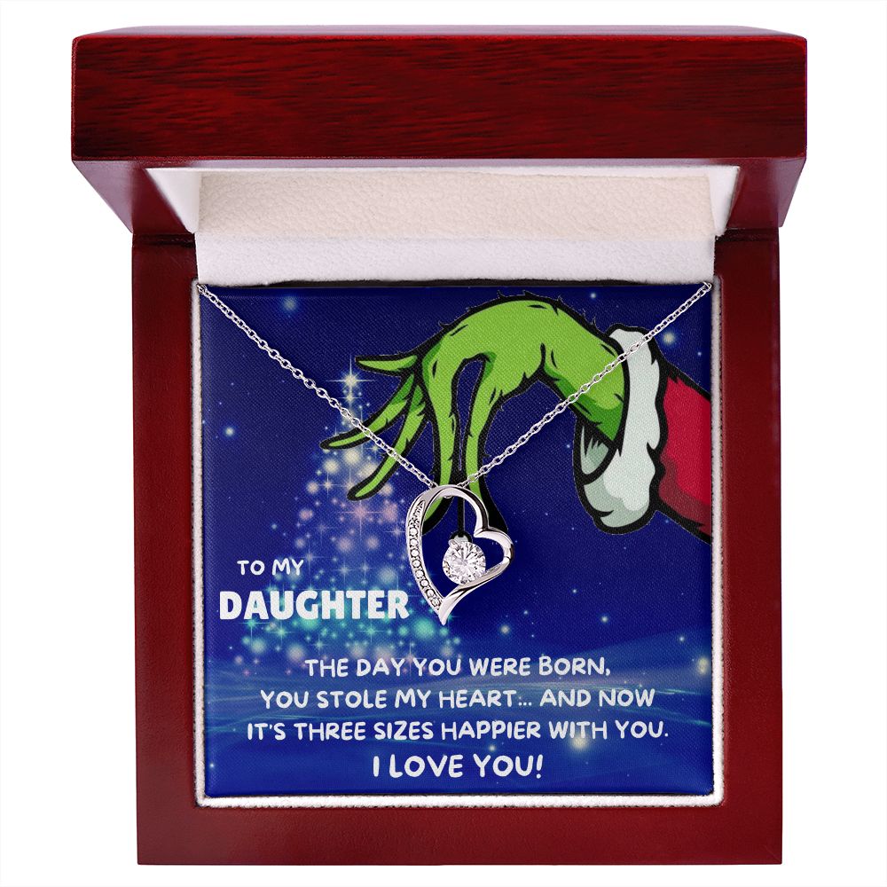 TO MY DAUGHTER FOREVER LOVE NECKLACE GIFT SET - GRINCH