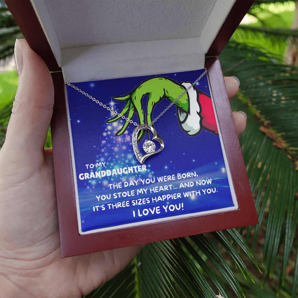 TO MY GRANDDAUGHTER FOREVER LOVE NECKLACE GIFT SET - GRINCH