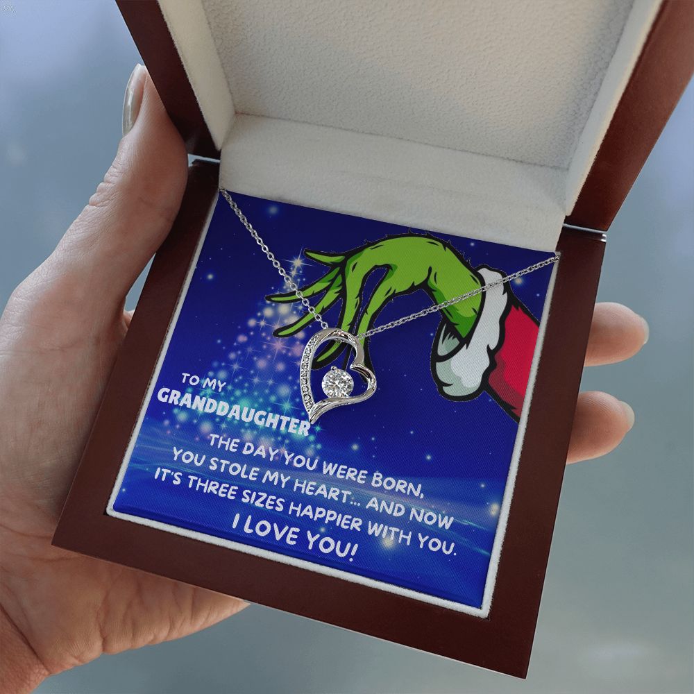 TO MY GRANDDAUGHTER FOREVER LOVE NECKLACE GIFT SET - GRINCH