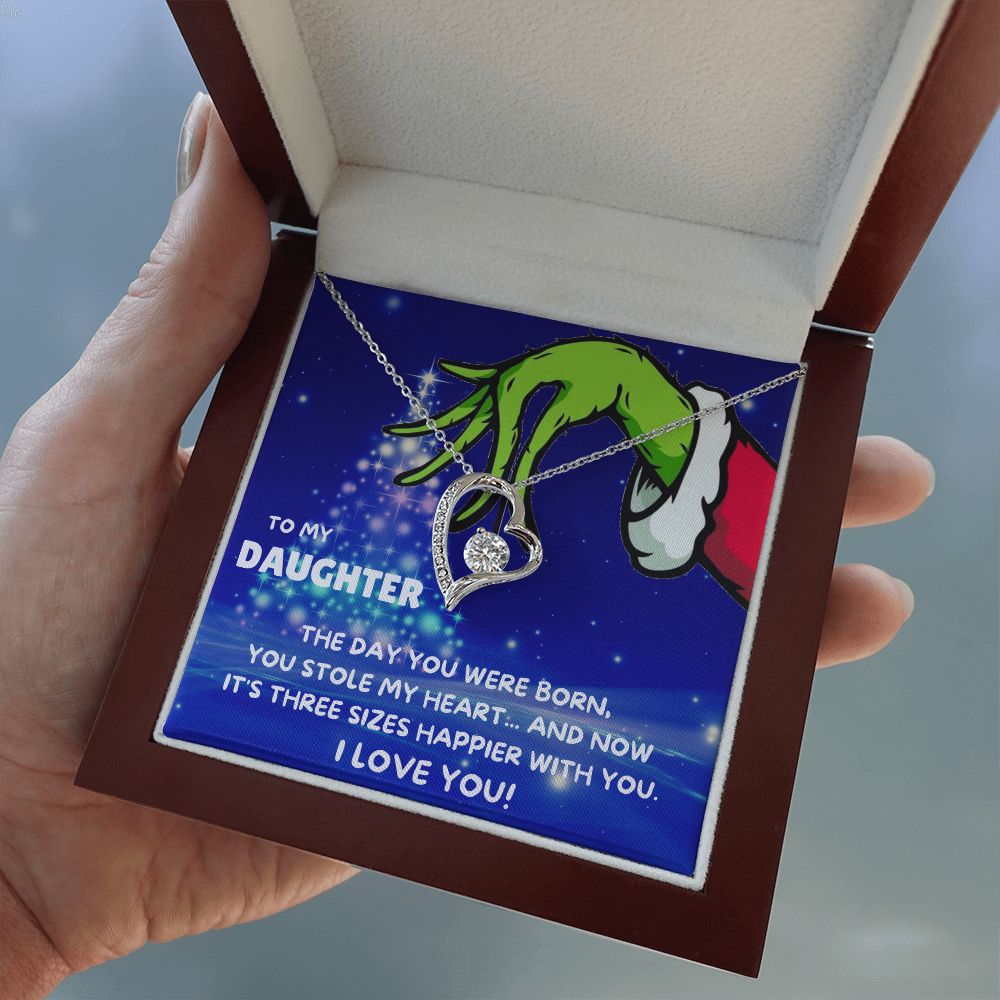 TO MY DAUGHTER FOREVER LOVE NECKLACE GIFT SET - GRINCH