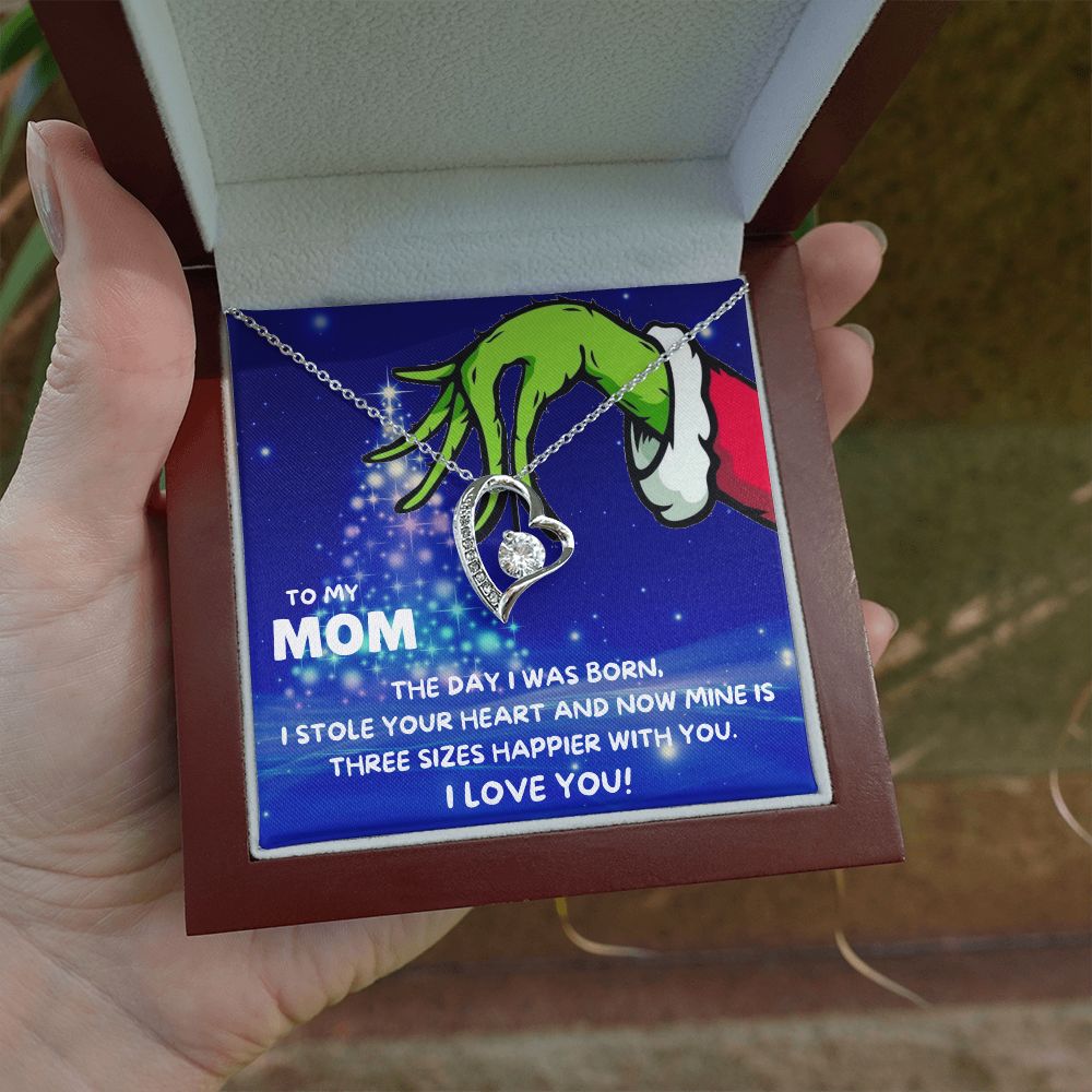 TO MY MOM FOREVER LOVE NECKLACE GIFT SET - GRINCH