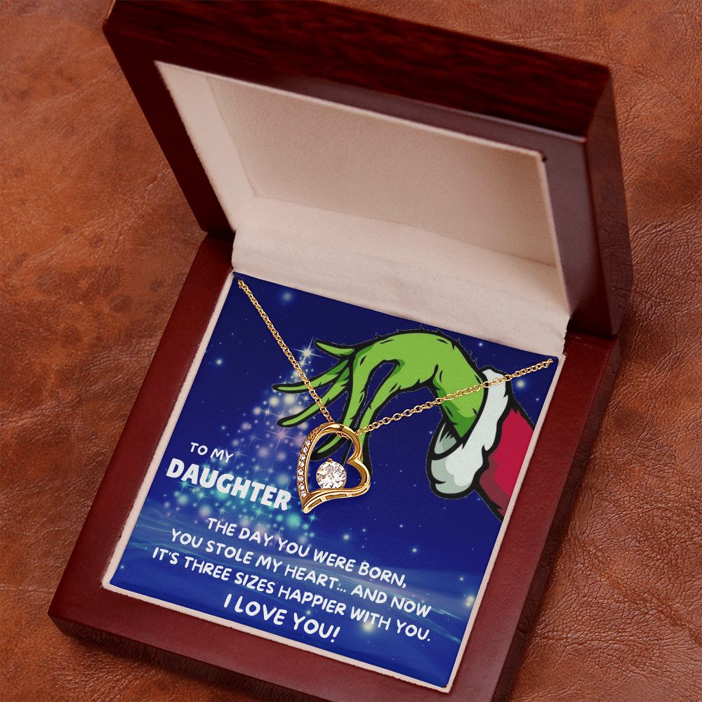 TO MY DAUGHTER FOREVER LOVE NECKLACE GIFT SET - GRINCH