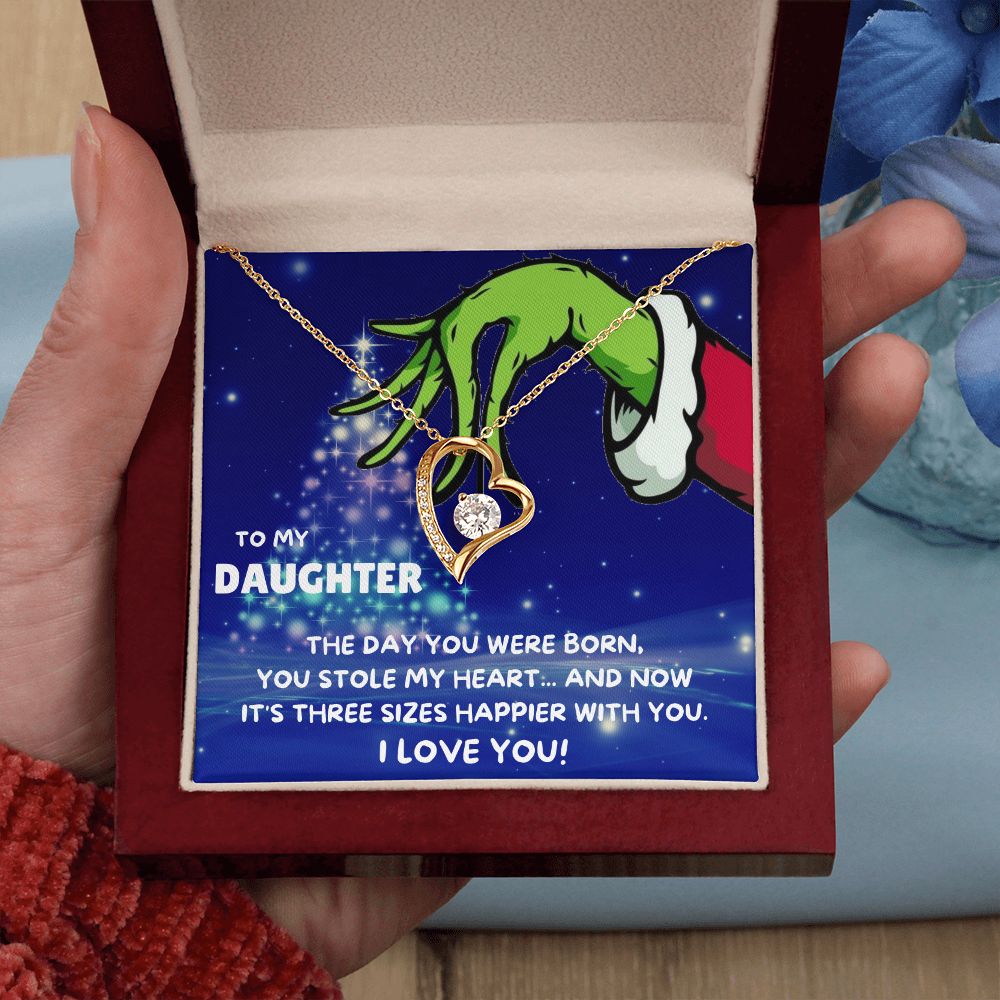 TO MY DAUGHTER FOREVER LOVE NECKLACE GIFT SET - GRINCH